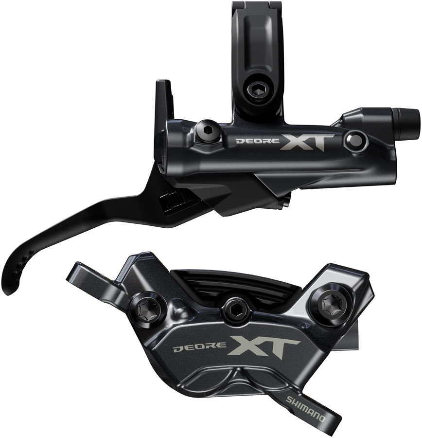 Shimano Deore XT BR-M8220 Disc Brake and BL-M8200 Lever - Right/Rear  Post Mount  4-Piston Caliper  SM-BH90-SBM Hose 