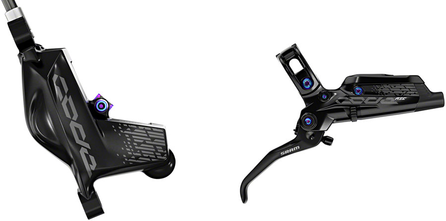 SRAM Code RSC Disc Brake and Lever - Front  Hydraulic  Post Mount  Black with Rainbow Hardware  A1