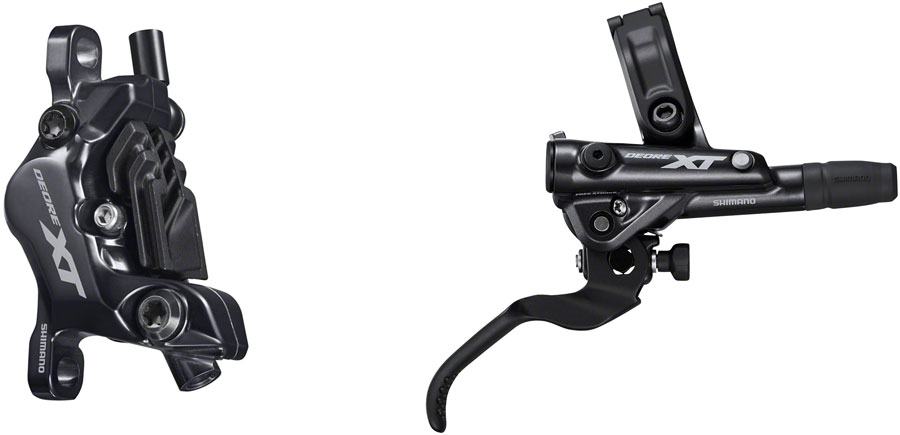 Shimano Deore XT BL-M8100/BR-M8120 Disc Brake and Lever - Rear  Hydraulic  Post Mount  4-Piston  Finned Pads  I-SPEC EV