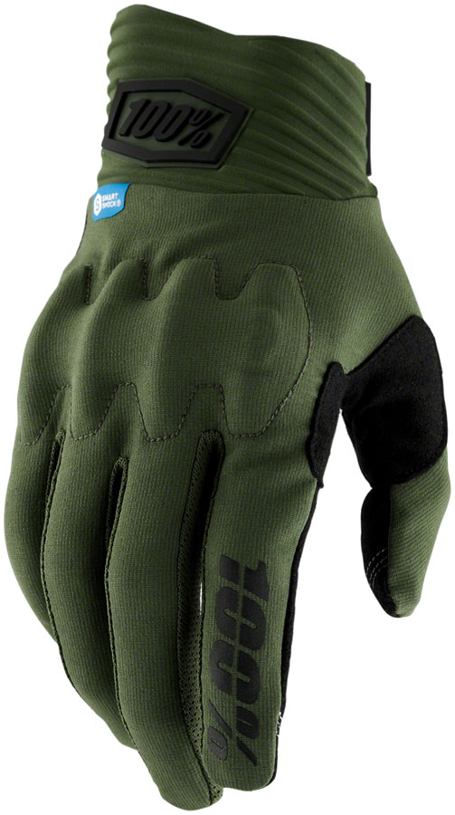 100% Cognito Smart Shock Gloves - Army  Full Finger  Men's  Medium