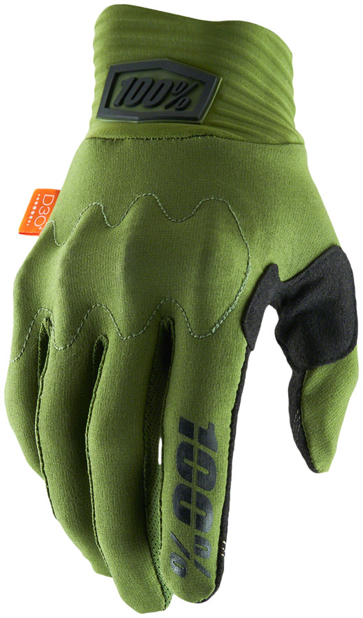 100% Cognito Gloves - Army Green/Black  Full Finger  Men's  Small