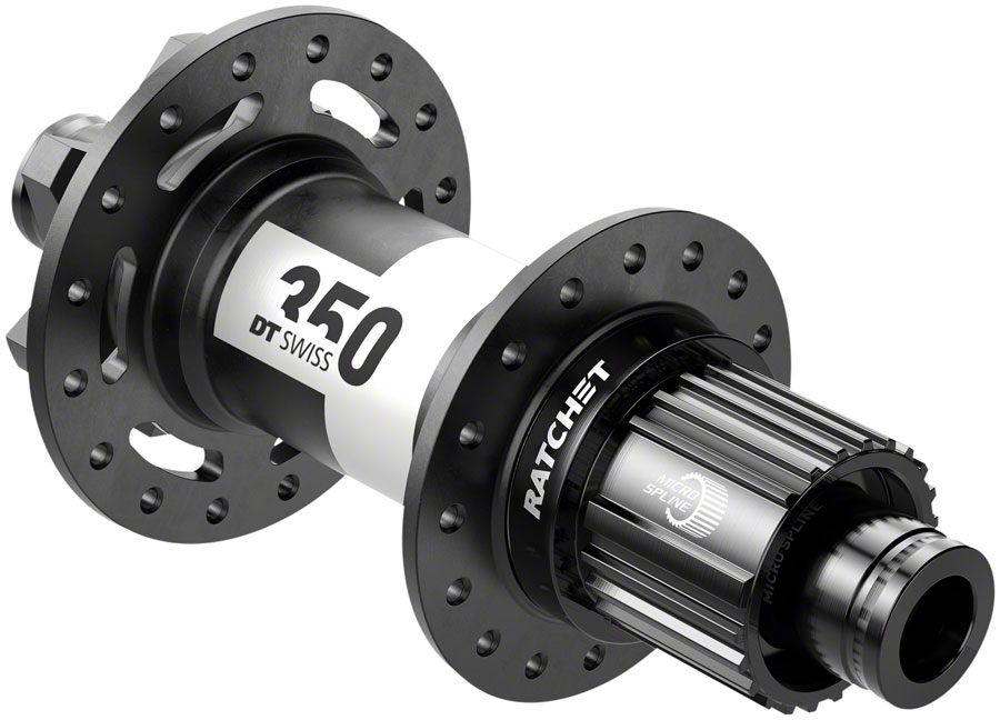 DT Swiss 350 Rear Hub - 12 x 148mm, 6-Bolt, Micro Spline, Black