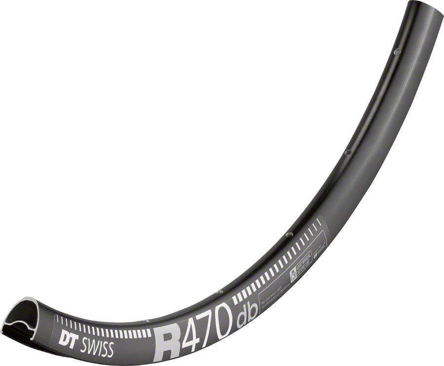 32h Black DT Swiss R 470 700c Tubeless-Ready Road Disc Rim