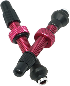 39mm Pink Industry Nine No-Clog Aluminum Tubeless Valve Stems Pair