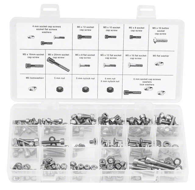 Wheels Manufacturing 4,5,6mm Fastener Kit - 218 Pieces of Stainless Steel Bolts, Nuts, Washers