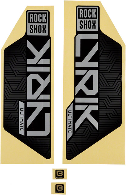 RockShox Lyrik Ultimate Decal Kit 2023 Matte Silver for Gloss Black
