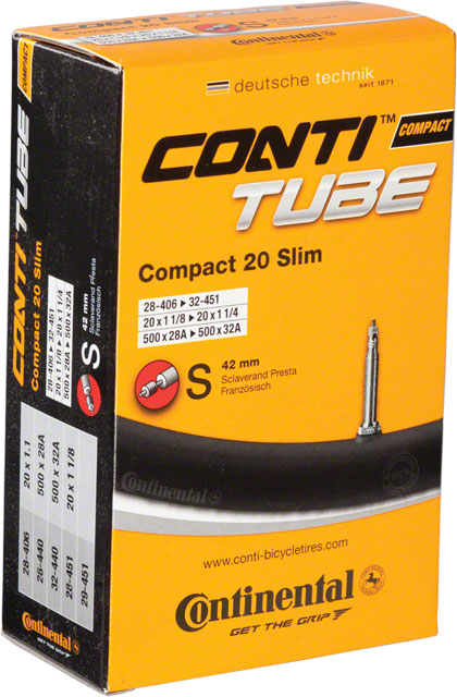 Continental 20 x 1-1//8-1-1//4 42mm Presta Valve Tube