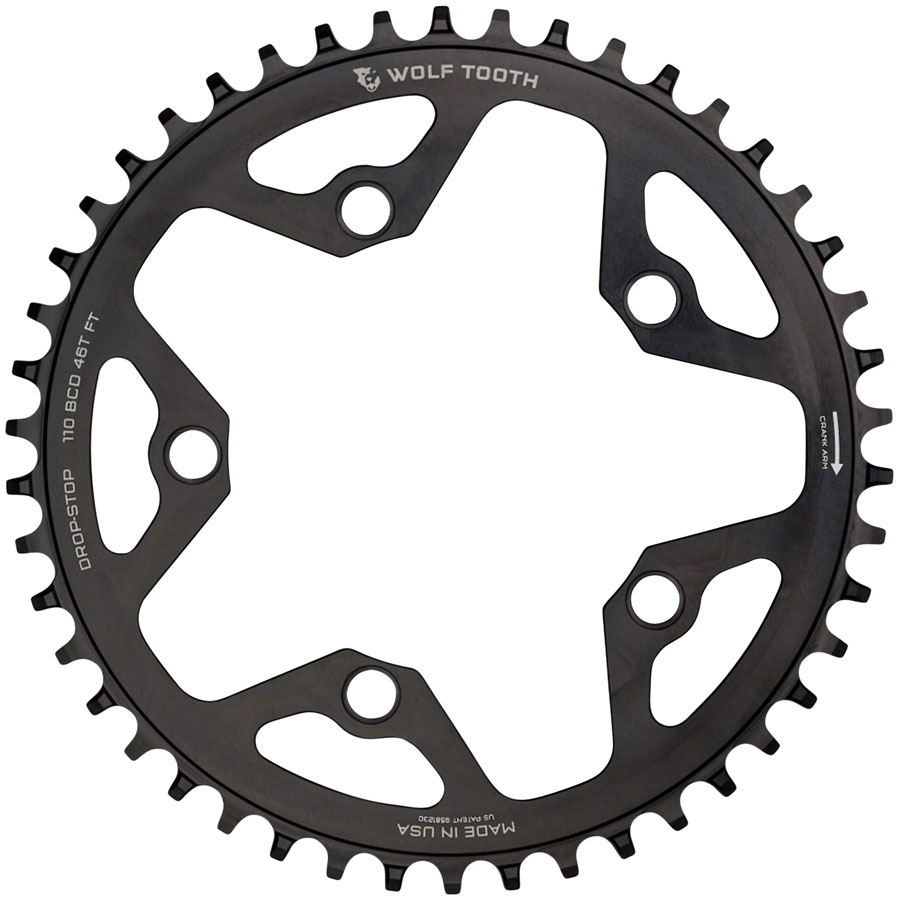 Wolf Tooth 44T Alloy Chainring 110 BCD Drop-Stop for Gravel, CX