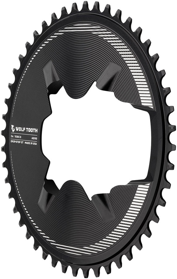 WOLFTOOTH チェーンリング DIRECT MOUNT AERO 46t Wolf Tooth Aero Direct Mount 1x Chainring - 46t, 4-Bolt, Drop-Stop