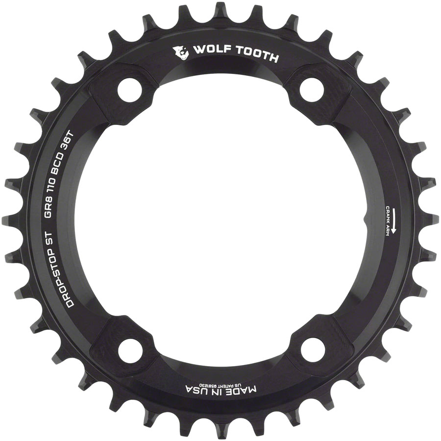 Wolf Tooth 36T 110 Asymmetric Chainring | Drop-Stop ST for GRX 12