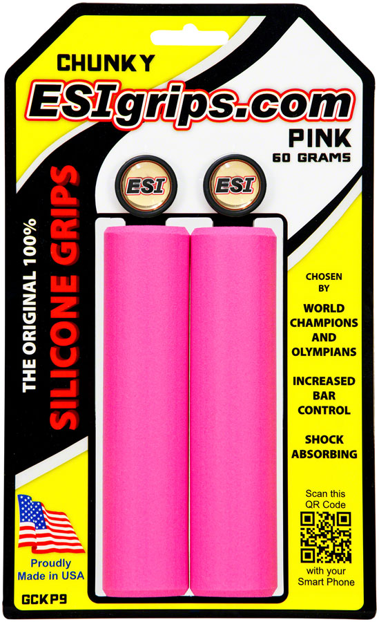 ESI Chunky Silicone MTB Grips - Pink Shock Absorbing UV Resistant 4190₽