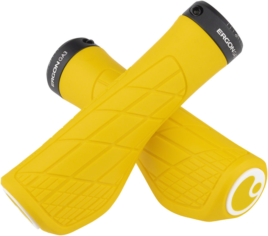 Ergon GA3 Yellow Mellow MTB Lock-On Grips Ergonomic Design, Super Soft