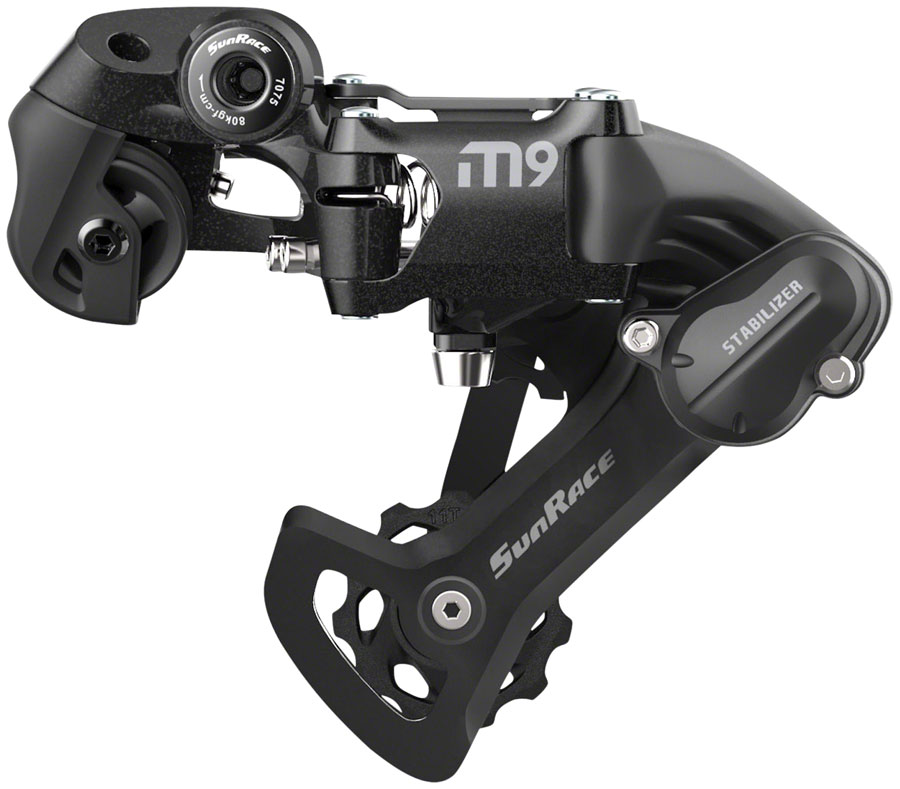 SunRace M903 9-Speed MTB Rear Derailleur, Short Cage, Black Alloy