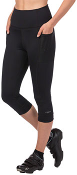 Terry Holster Hi Rise Capris - Black, Small Black EA Tights