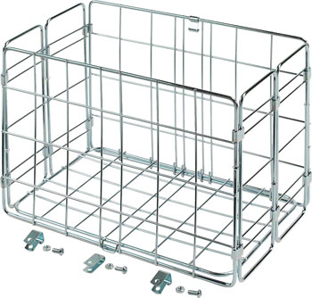 Wald 582 Folding Pannier Basket for Rear Rack: Silver Plated EA Baskets