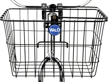 Wald 3133 Front Quick Release Basket with Bolt-On Mount: Gloss Black Gloss Black EA Baskets