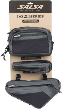 Salsa EXP-R Series Bag Bundle - Includes Campion Frame Bag, Fireweed Handlebar Bag, and Trillium Top Tube Bag (Small) Gray EA