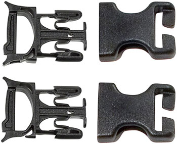 Ortlieb Repair Buckles: Fits 25mm Straps. Male and Female Buckle Set, sold in pairs, Black EA Bag Part