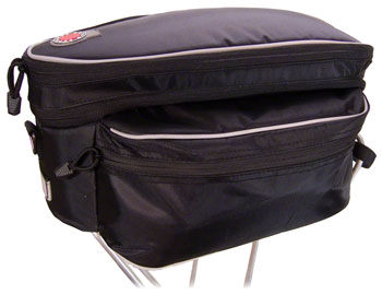 Banjo Brothers Expanding Rack Top Bag: Black EA Rack Bag