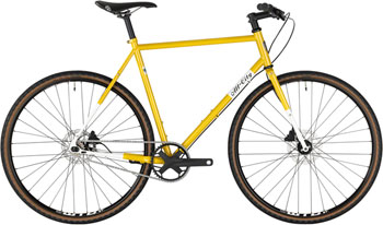 All-City Super Professional Flat Bar Single Speed Bike - 700c, Steel, Lemon Dab, 43cm Lemon Dab EA City Bike
