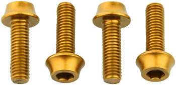 Wolf Tooth Water Bottle Cage Bolts - Set/4, Aluminum, Gold EA Water Bottle Cage Hardware