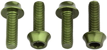Wolf Tooth Water Bottle Cage Bolts - Set/4, Aluminum, Olive EA Water Bottle Cage Hardware