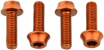 Wolf Tooth Water Bottle Cage Bolts - Set/4, Aluminum, Orange EA Water Bottle Cage Hardware