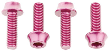 Wolf Tooth Water Bottle Cage Bolts - Set/4, Aluminum, Pink EA Water Bottle Cage Hardware