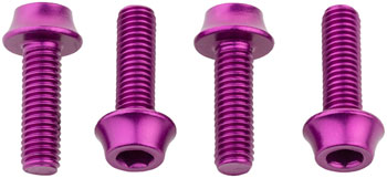 Wolf Tooth Water Bottle Cage Bolts - Set/4, Aluminum, Purple EA Water Bottle Cage Hardware