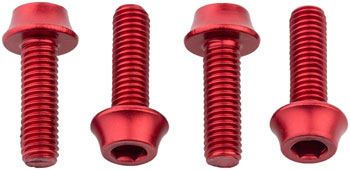 Wolf Tooth Water Bottle Cage Bolts - Set/4, Aluminum, Red EA Water Bottle Cage Hardware