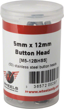 Wheels Manufacturing M5 x 12mm Button Head Cap Screw Stainless Steel Bottle/50 BOT Bolt