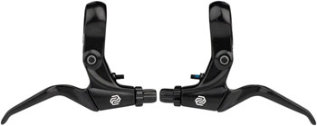 Promax XL-378 Brake Lever Set - Long Pull, 2-Finger, Tooled Reach Adjust, For Linear Pull Brakes, Black EA Brake Lever, Flat Bar/BMX Pair