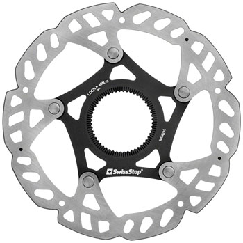 SwissStop Catalyst Pro Disc Rotor - 140mm, CenterLock, Silver/Black EA Disc Rotor