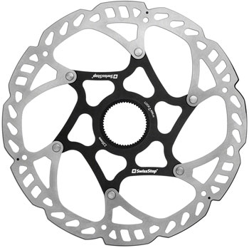SwissStop Catalyst Pro Disc Rotor - 220mm, CenterLock, Silver/Black EA Disc Rotor