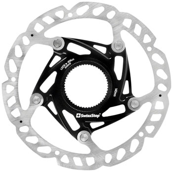 SwissStop Catalyst Race Disc Rotor - 140mm, CenterLock, Silver/Black EA Disc Rotor