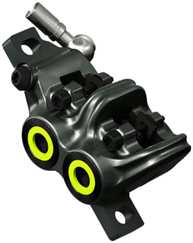 Magura MT7 Disc Brake Caliper - Front or Rear, Post Mount, 4-Piston, Gray/Yellow Gray EA Disc Brake Calipers