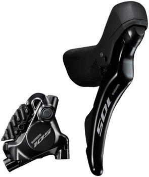 Shimano 105 ST-R7120-R Shift/Brake Lever with BR-R7170 Hydraulic Disc Brake Caliper - Right/Rear, 12-Speed, Flat Mount, Black EA Hydraulic Brake/Shift Lever, Drop Bar