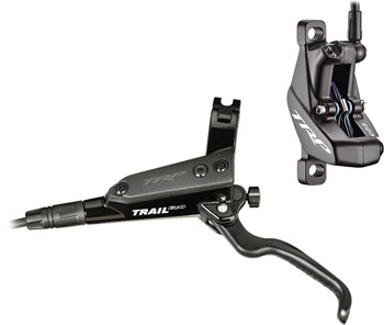 TRP Trail EVO Disc Brake and Lever - Front, Hydraulic, Post Mount, Black Piano black with matte black lever blade EA Disc Brake & Lever