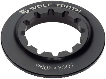Wolf Tooth Centerlock Rotor Lockring - Internal Splined, Black EA Disc Rotor Parts and Lockrings