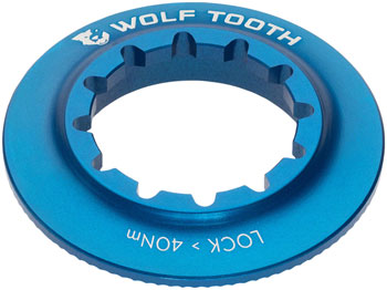 Wolf Tooth Centerlock Rotor Lockring - Internal Splined, Blue EA Disc Rotor Parts and Lockrings