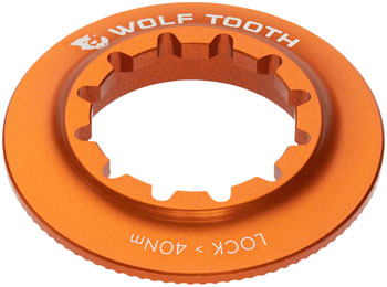Wolf Tooth Centerlock Rotor Lockring - Internal Splined, Orange EA Disc Rotor Parts and Lockrings