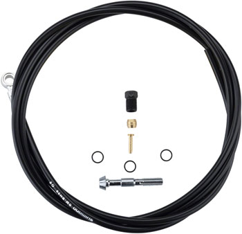Shimano SM-BH59-SB Low Pressure Disc Brake Hose Kit - Normal Silver Banjo Caliper Connector, 1700mm, Black EA Disc Brake Hose Kit