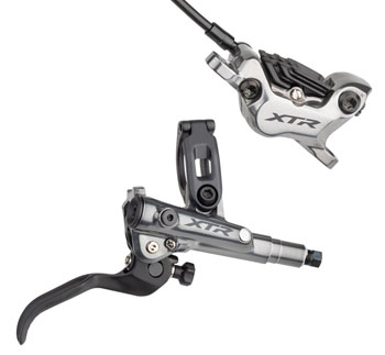 Shimano XTR BL- M9120/BR-M9120 Disc Brake and Lever - Rear, Hydraulic, Post Mount, Finned Metal Pads, Gray SET Disc Brake & Lever