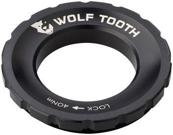 Wolf Tooth CenterLock Rotor Lockring - External Splined, Black EA Disc Rotor Parts and Lockrings