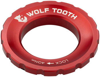 Wolf Tooth CenterLock Rotor Lockring - External Splined, Red EA Disc Rotor Parts and Lockrings