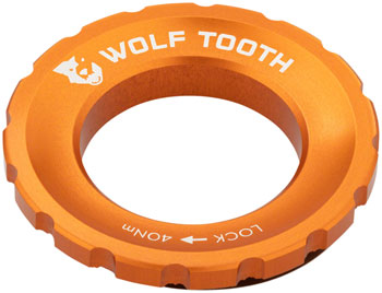 Wolf Tooth CenterLock Rotor Lockring - External Splined, Orange EA Disc Rotor Parts and Lockrings