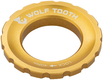 Wolf Tooth CenterLock Rotor Lockring - External Splined, Gold EA Disc Rotor Parts and Lockrings