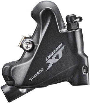 Shimano XT BR-M8110 Disc Brake Caliper - 2-Piston, Rear Only, Flat-Mount, Metal Pads with Fins, Gray EA Disc Brake Calipers