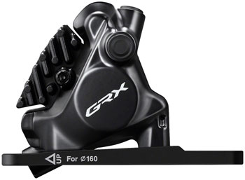 Shimano GRX BR-RX820 Hydraulic Disc Brake Caliper - Front, Flat-Mount, W/Bracket for 140/160mm Rotor (Assembled for 160mm) EA Disc Brake Calipers