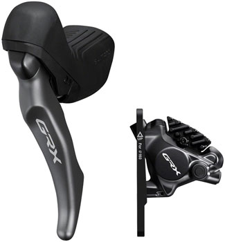 Shimano GRX BL-RX820 Brake Lever with BR-RX820 Hydraulic Disc Brake Caliper - Left/Front, Flat Mount Caliper EA Hydraulic Brake/Shift Lever, Drop Bar